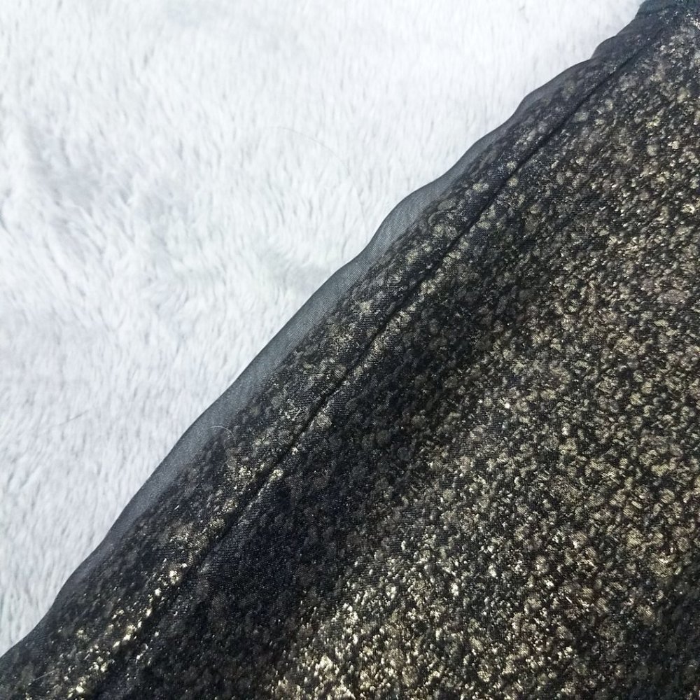 LOFT Womens Gold Black Lace Lined Wool Blend Skirt - Picture 8 of 14